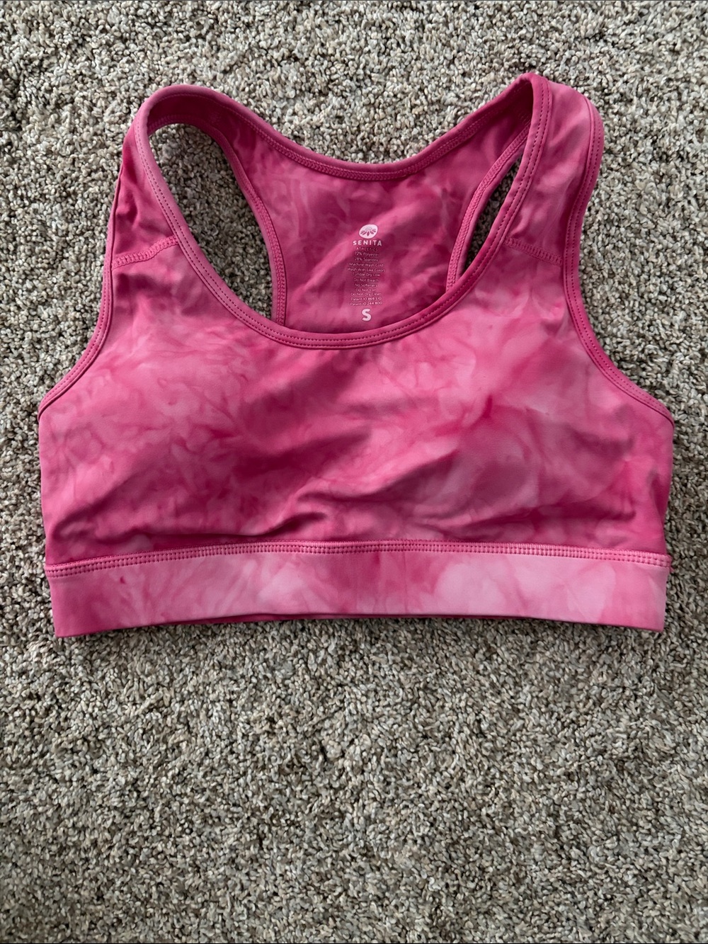 Senita athletics hibiscus tie dye Sarah sports bra with pads NWOT